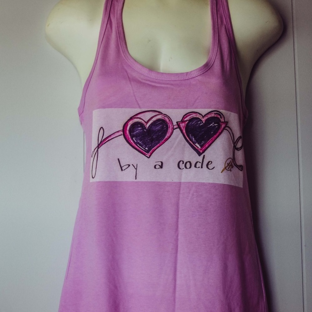 Love By a Code racerback tank top pink handmade